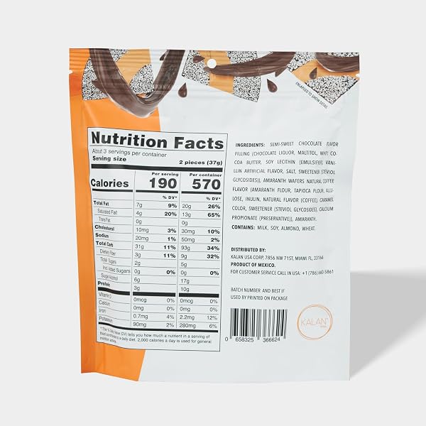 KALAN KRUNCH COFFEE NATURAL FLAVORED AMARANTH WAFERS, PACK OF 1, 3.88 OZ