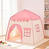 LimitlessFunN Flower Kids Play Tent | Includes Star Lights & Carrying Case |, Children Indoor Castle Playhouse For Girls, Toddlers, 39"D x 51"W x 51"H