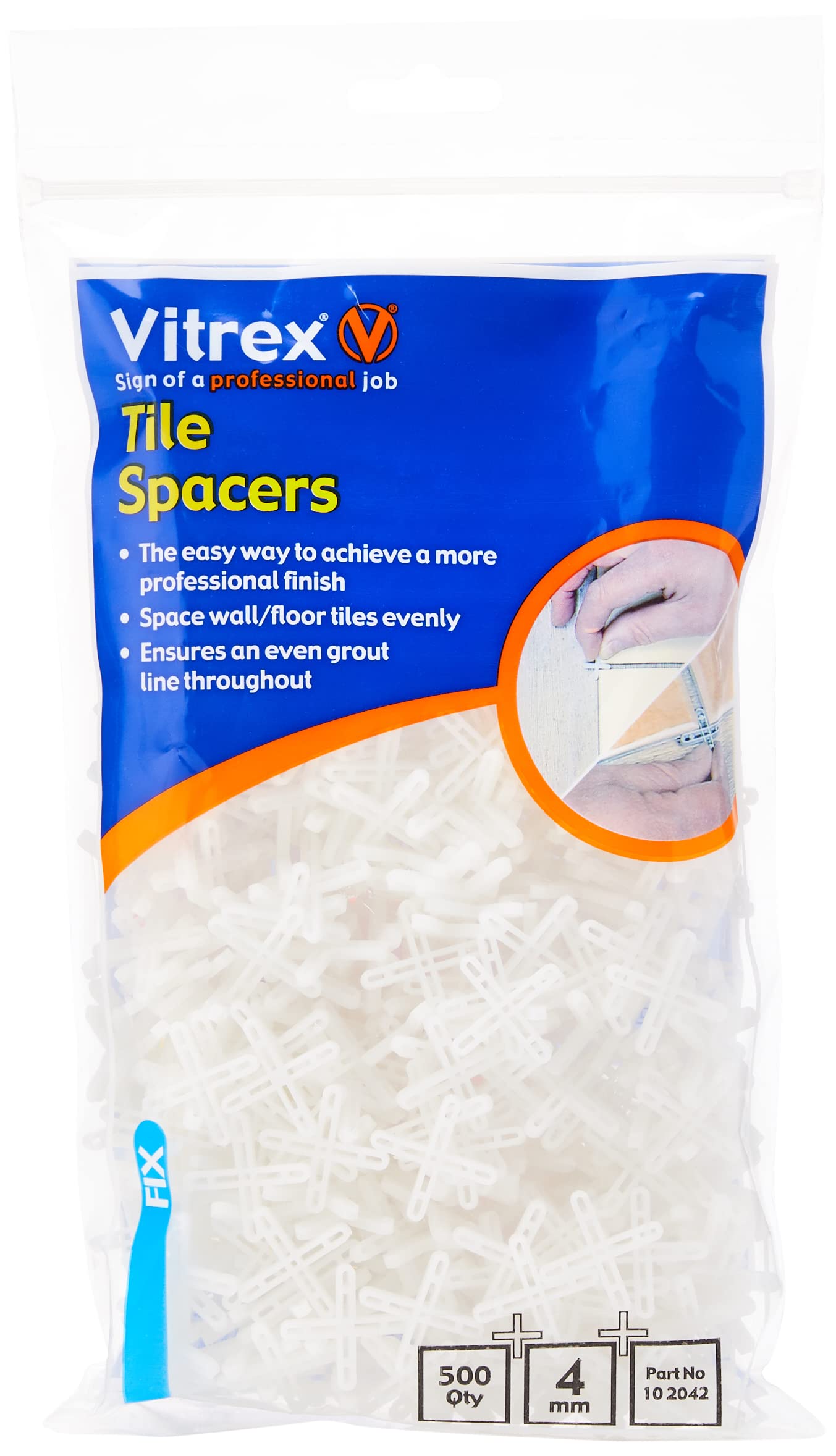 Vitrex 10 2042 Floor Tile Spacers 4.00mm (Pack of 500)