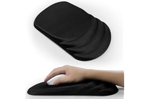 KEPUTAIER Ergonomic Mouse Pad Wrist Support，Wrist Rest Mouse pad for Carpal Tunnel Pain Relief with Memory Foam&Non-Slip PU Base, Mouse Pads for Wireless Mouse & Desk (12x8 inch,Black)