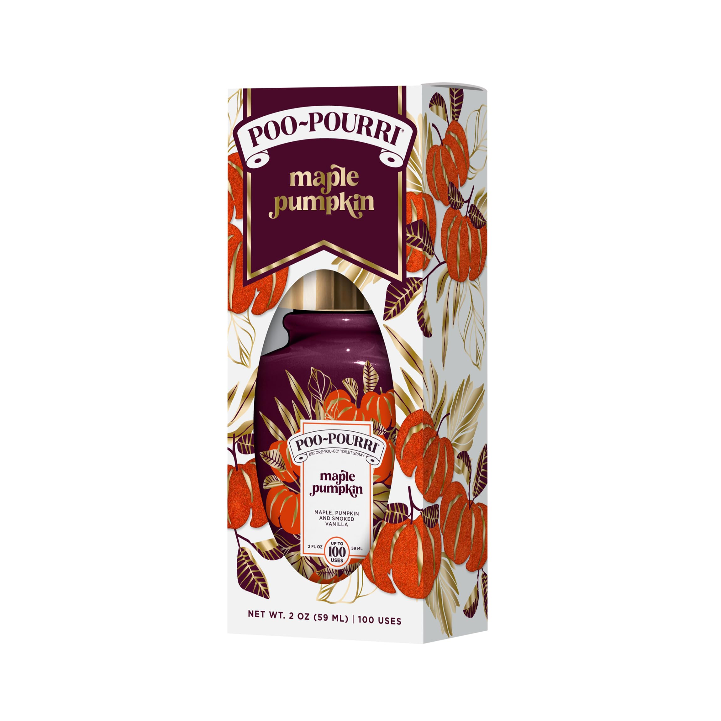 Poo-Pourri Before-You-Go Toilet Spray, Maple Pumpkin, 2 Fl Oz – Maple, Pumpkin and Smoked Vanilla