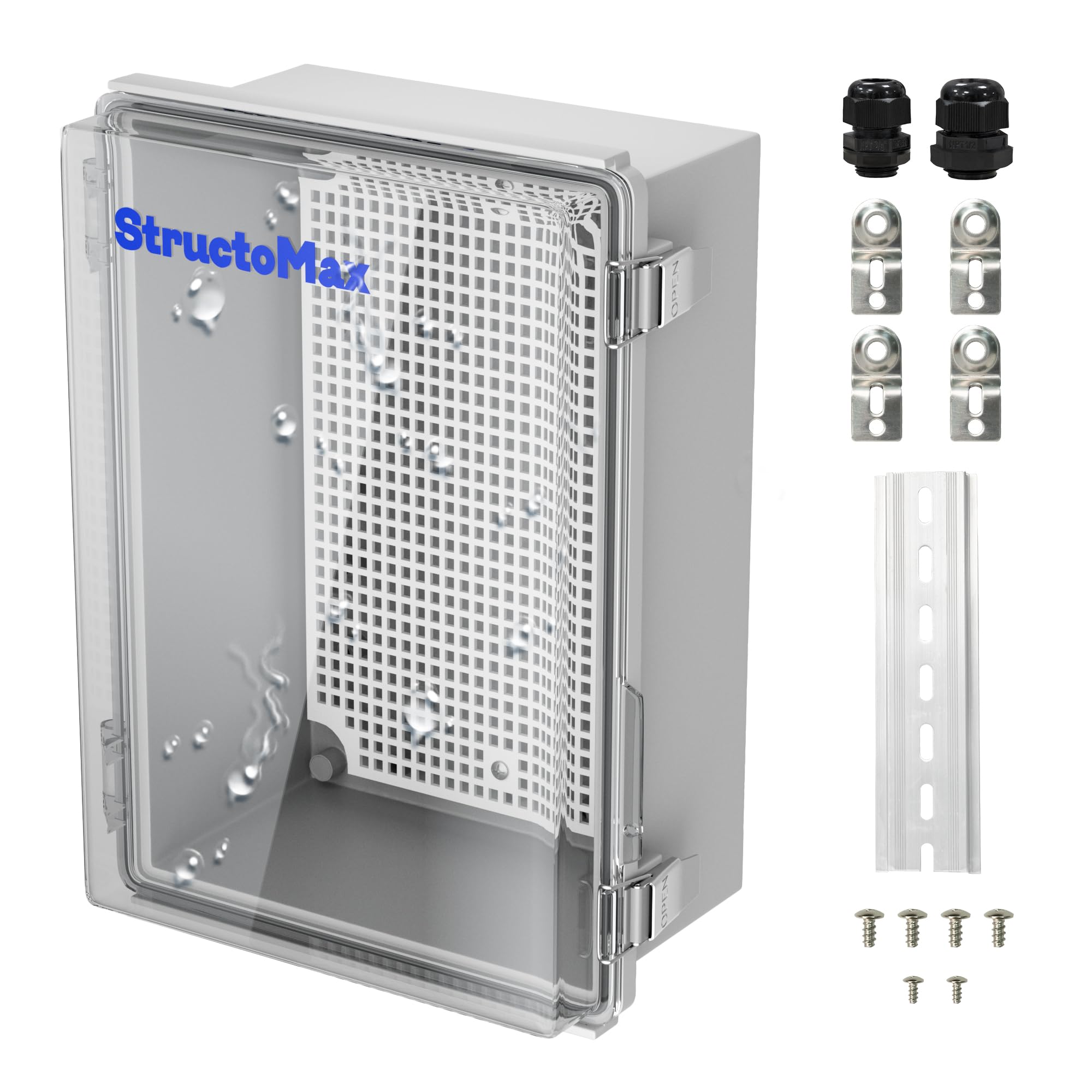 Photo 1 of StructoMax Outdoor Electrical Junction Box | IP67 Waterproof | Resistant ABS Material with Clear UV Coating Cover | Weatherproof Box for Outdoor, Garden, Deck, Patio