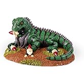 Kwirkworks Iguana Attack Garden Gnome Statue – Funny Lawn Ornament – Durable All-Weather Resin Yard Decor – Unique Gift for Garden Lovers & Quirky Outdoor Decoration