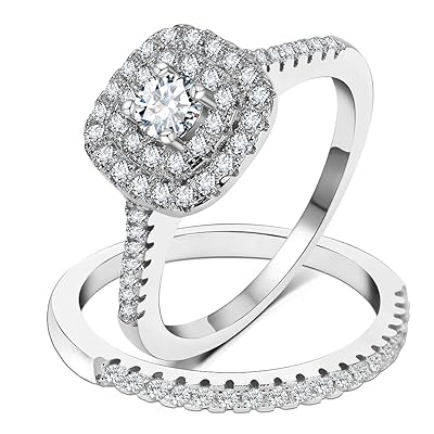 Silver bridal ring sets Clearance