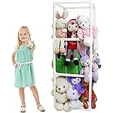 FENYUAN Stuffed Animal Storage, Standing Stuffed Animal Zoo Storage Ideas Organizer Shelf with Elastic Band, Birthday Xmas Gi