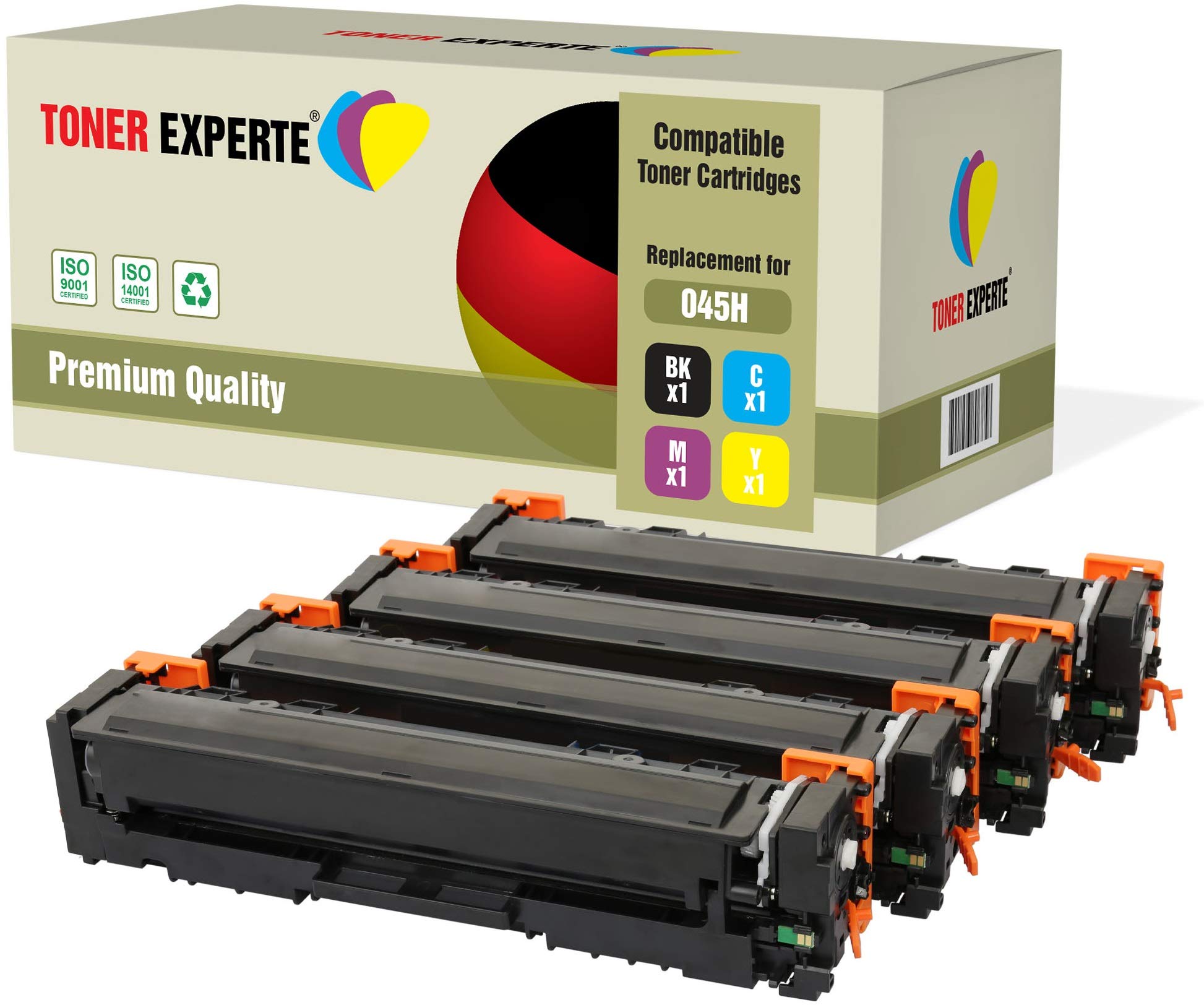 TONER EXPERTE Set of 4 Compatible with 045H 045 Premium Toner Cartridges for i-SENSYS MF631Cn, MF633Cdw, MF635Cx, LBP611Cn, LBP613Cdw, imageCLASS MF632Cdw, MF634Cdw, LBP612Cdw