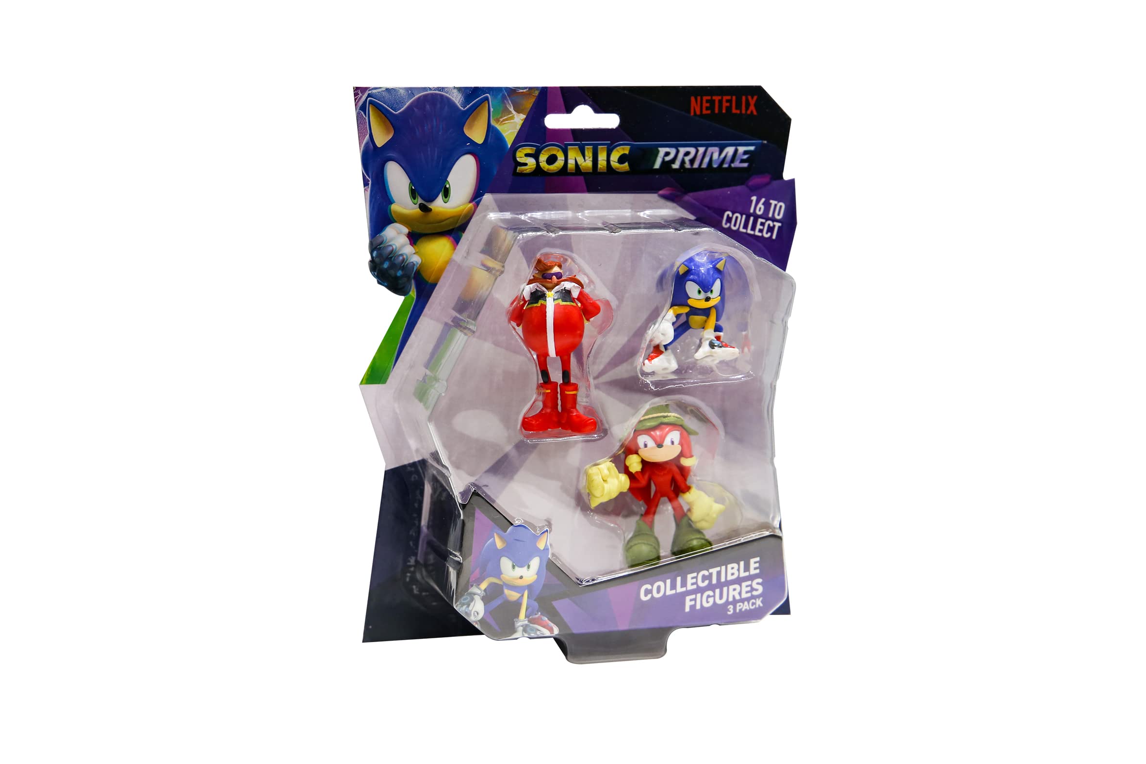 BANDAI Sonic Prime Collectable Figures 3 Pack Set 4 | 3 6.5cm Sonic Toys Make Great Gaming Merchandise For Adults And Kids, assorted model