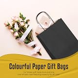 Thepaperbagstore 10 Black Small Paper Party Bags With Handles 18x22x8cm view 8