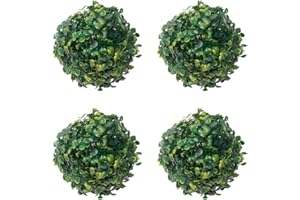 ASUNFO 4 Pcs 5 Inch Artificial Topiary Ball Plant Faux Boxwood Round Hanging Plants for Home Outdoor Wedding Party Decor
