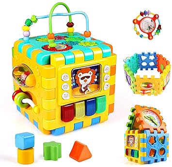 Buy Bblike Baby Activity Cube 6 In 1 Multipurpose Play Center Activity Square Play Cube For Infants Toddlers Busy Learner Cube With Shapes Maze Music Gears Clock Educational Online At Low