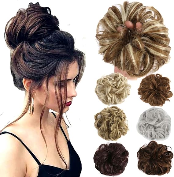 Hair Bun Extensions Wavy Curly Messy Hair Extensions Donut Hair