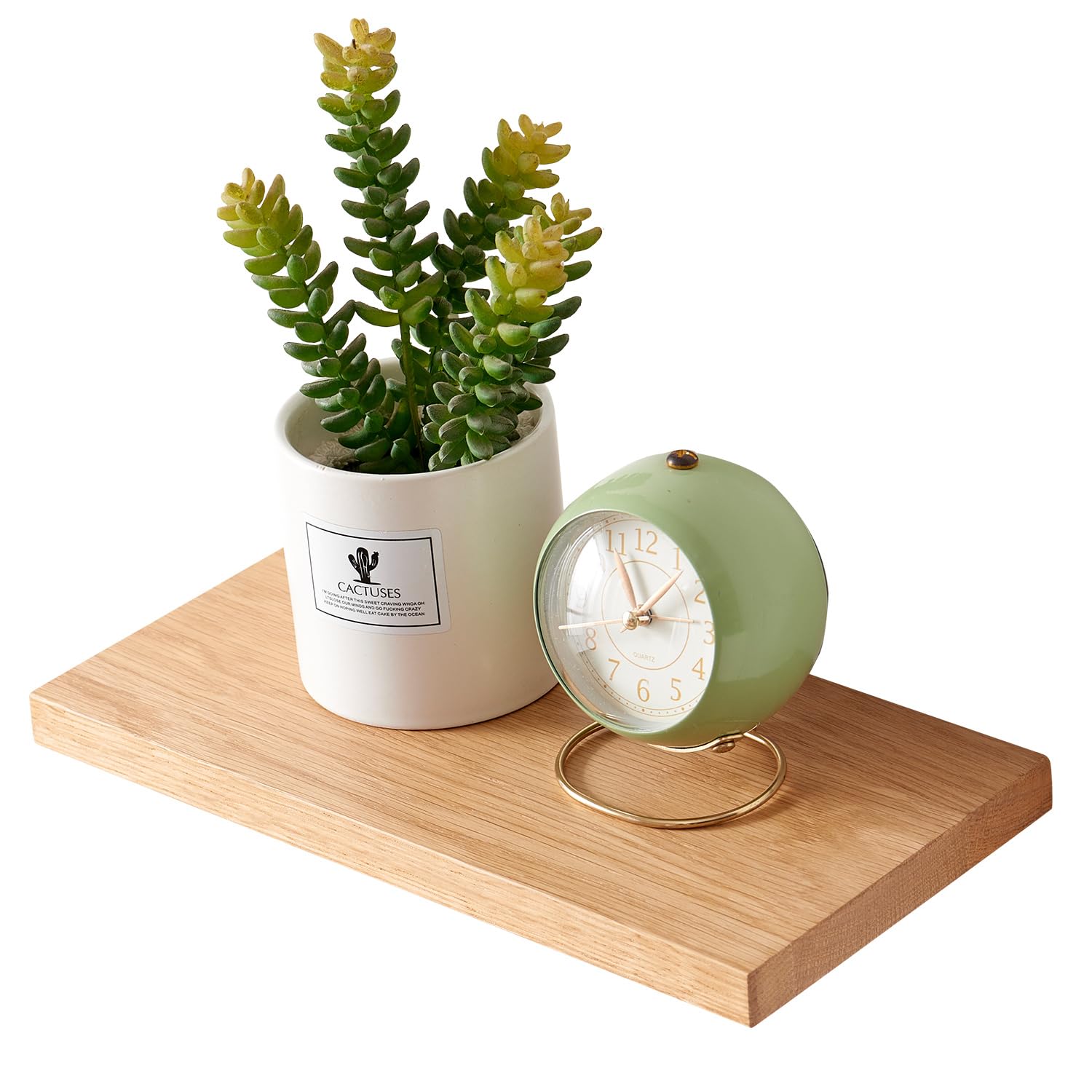 OAKERLAND Oak Floating Shelf, 30cm Small Wall Shelf Solid Wood, Display Wooden Ledge Wall Mounted for Bedroom, Living Room, Kitchen, Office, Laundry etc