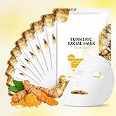 10 Sheets Masks Turmeric Face Sheet Mask for Women, Hydrating Face Masks Skincare, Facial Mask Sheet Facial Masks for Breakouts Pimple Oil Control, Bulk Face Masks Suitable for All Skin Types