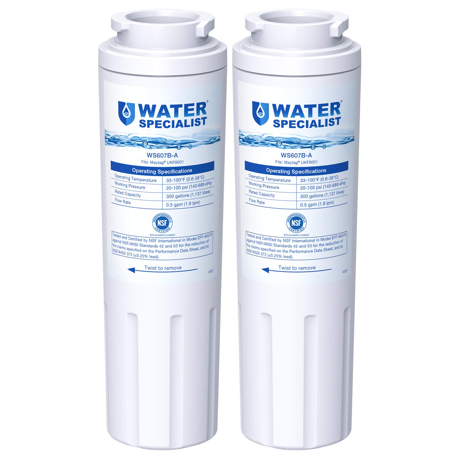 Waterspecialist NSF 53&42 Certified UKF8001 Refrigerator Water Filter