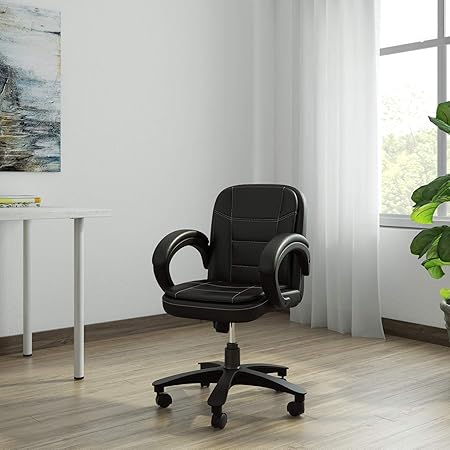 DZYN Furnitures Baxtonn Executive Office Chair in Black Leatherette