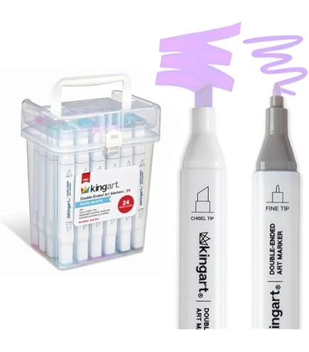 Amazon.com: KINGART Double-Ended Art Markers, Fine & Chisel Tips