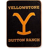 Yellowstone Dutton Ranch Raschel Fleece Throw Blanket | Plush Cover for Sofa or Bed | 45 x 60 Inches