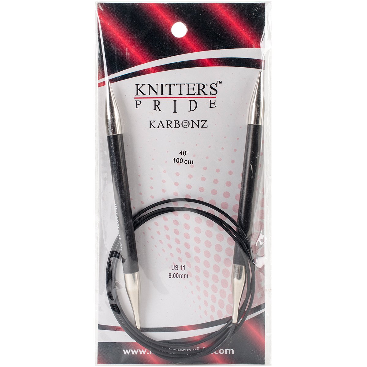 Knitter's Pride Karbonz Fixed Circular Needles 40-inch Size 11/8 mm, Acrylic, Multicolour, 0.63x10.16x18.41 cm