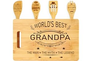 KOLWOVEN Dad Cutting Board Gifts for Dad from Daughter, Fathers Day Birthday gifts for Grandpa, best grandpa gifts, Grandfather Gift (Grandpa- Cutting Board Gifts)