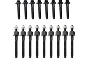 RJSPHH Exhaust Manifold Bolts & Studs Hardware Kit set Compatible for 2003-2008 Chrysler Dodge Ram 5.7L V8 Engines. (Complete set Left + Right)