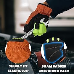 HANDLANDY Mens Work Gloves, Flexible Utility