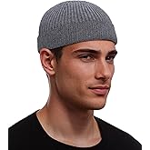 vidsel Thin Wool Fisherman Beanie for Men Women, Short Knit Cuff Trawler Watch Hats