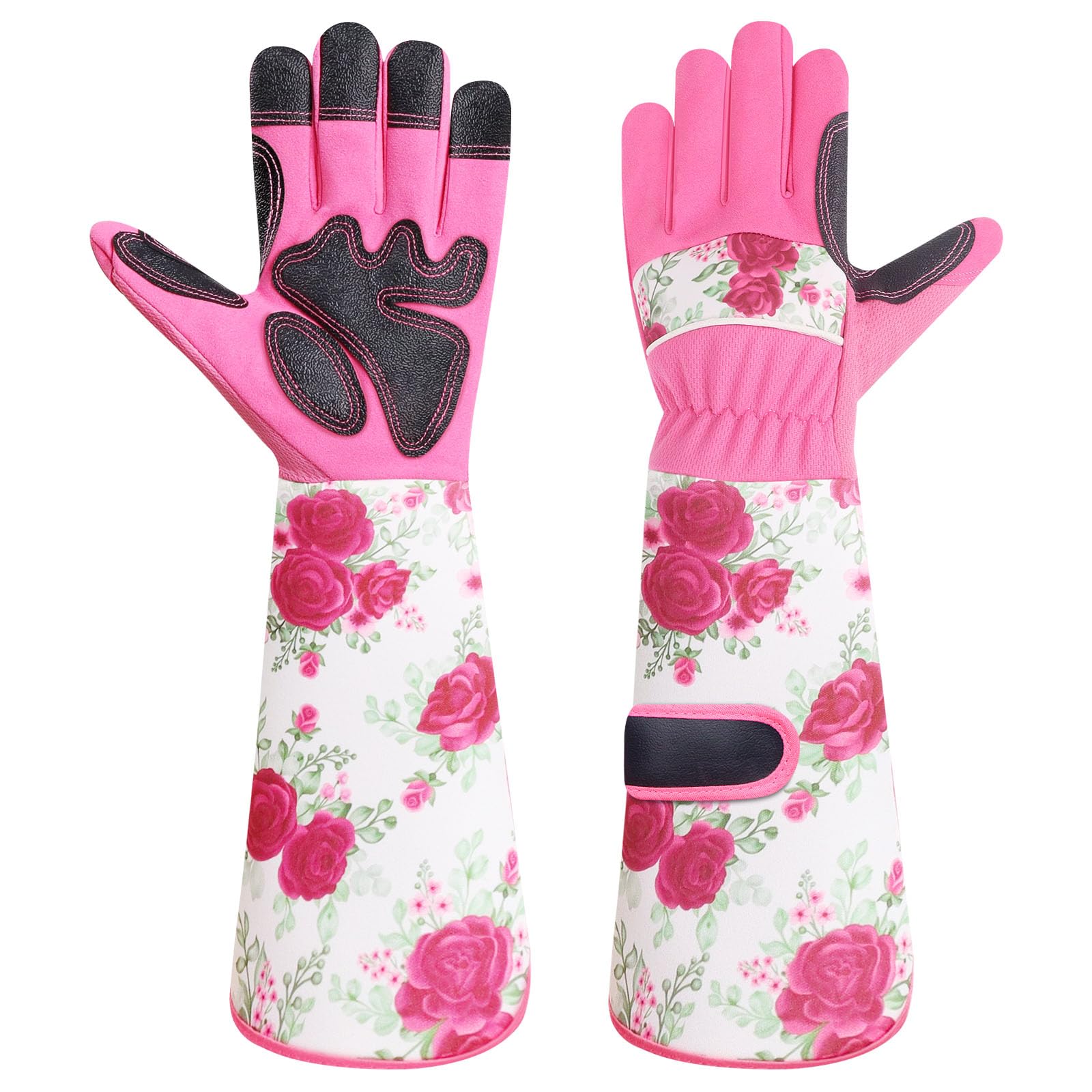 DLY Gardening-Gloves-for-Women, Breathable and Comfortable Long-Leather-Garden-Gloves, Rose/Blackberry Pruning Heavy Duty Gardening Work Gauntlet with Forearm Protection - Medium — image 1
