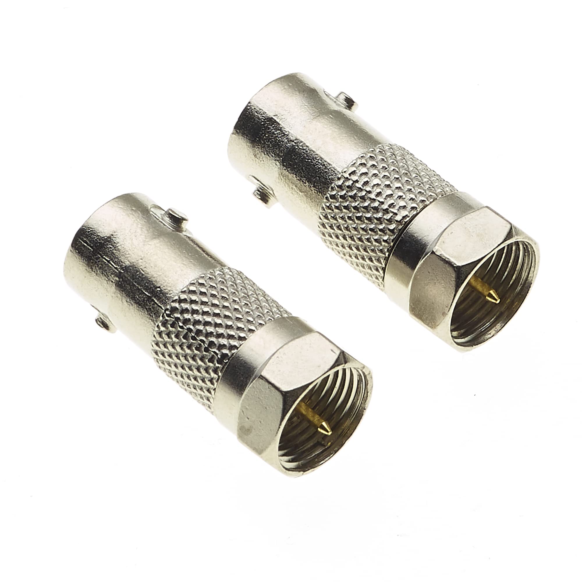 Keple F Type Plug to BNC Socket Adaptor, Pack of 2 - BNC Male Plug to Female Jack Coaxial Cable Adapter - F to BNC Connector for Scanner, CCTV, Video Applications, Radio Antenna