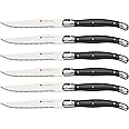 Masterclass Deluxe Stainless Steel STEAK KNIFE SET Set of 6 Black