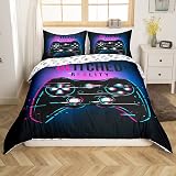 Loussiesd Duvet Cover Kids Video Games Themed Bedding Set 1 Duvet 2 Pillow Shams view 3