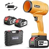 TerraLang Electric Leaf Blower Cordless,800000RPM Adjustable Gear Handheld Leaf Blower with 2 * 4.0Ah Batteries and Charger Included.Power blowers for Lawn Debris.