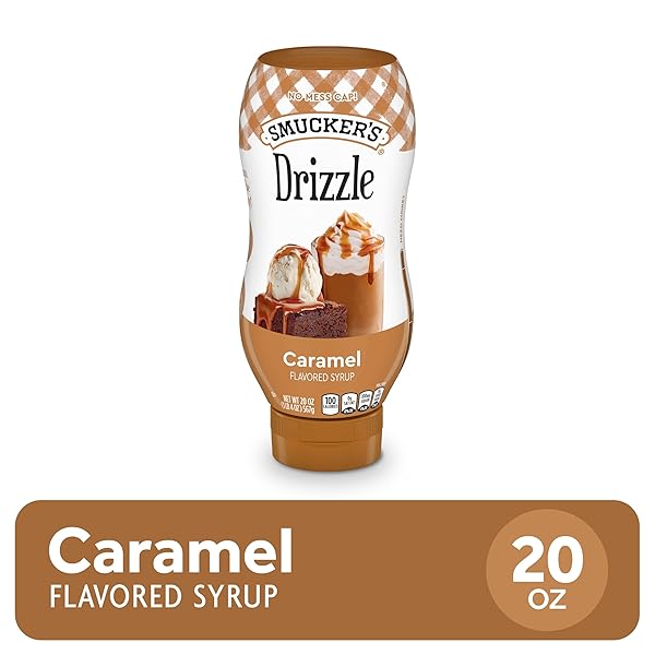 SMUCKER’S DRIZZLE CARAMEL FLAVORED SYRUP, 20 OZ. SQUEEZE BOTTLE