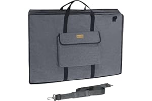 MeetYr Life Premium Art Portfolio Bag - Padded Triple Protection, Waterproof Protection with Shoulder Strap Durable and Portable - For Artwork, Posters, Sketches and Paintings（24"x18"）