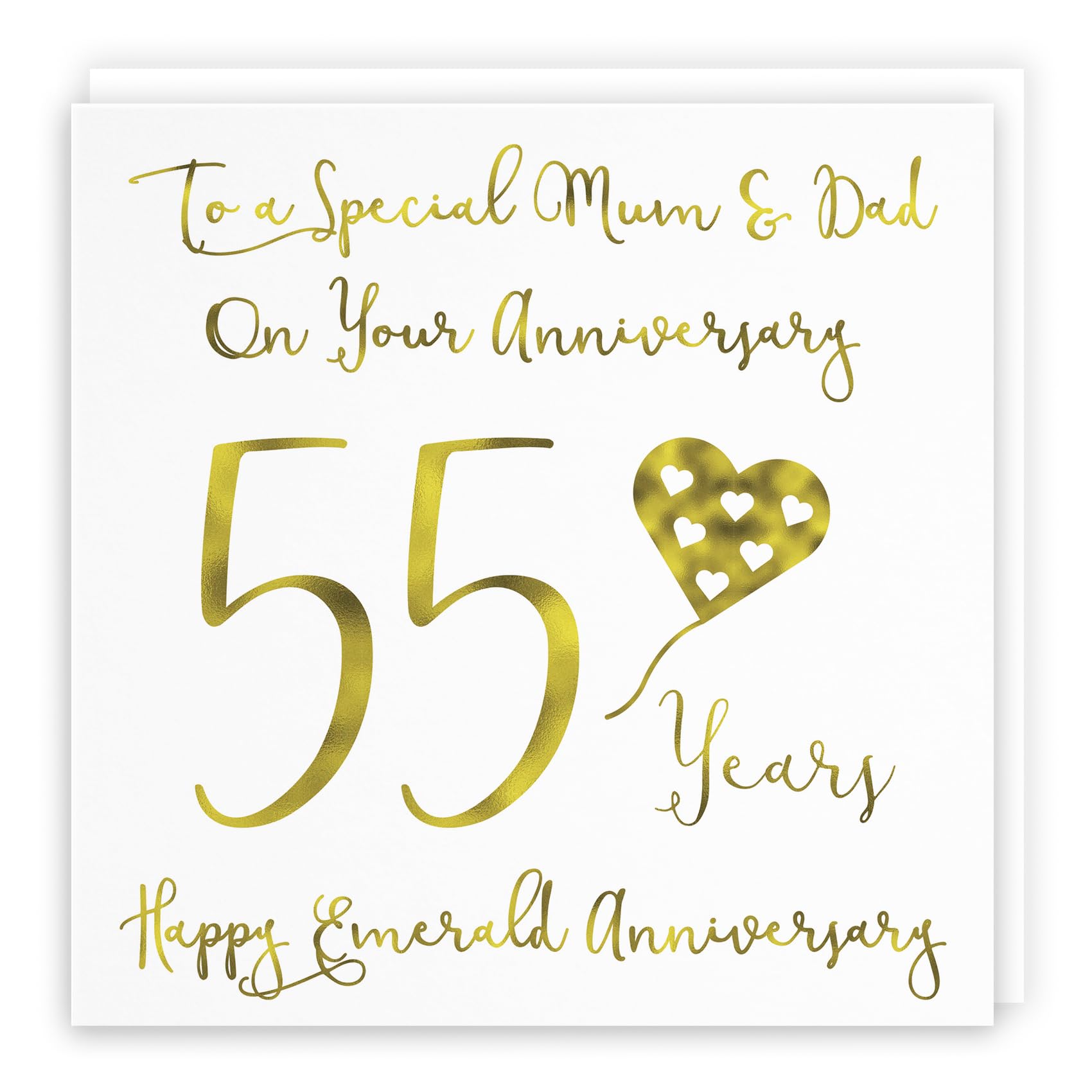Hunts England - Large Mum And Dad - Parents 55th Anniversary Card - To A Special Mum & Dad On Your Anniversary - 55 Years - Happy Emerald Anniversary - Milano Collection - Large - 210 x 210 mm — image 1