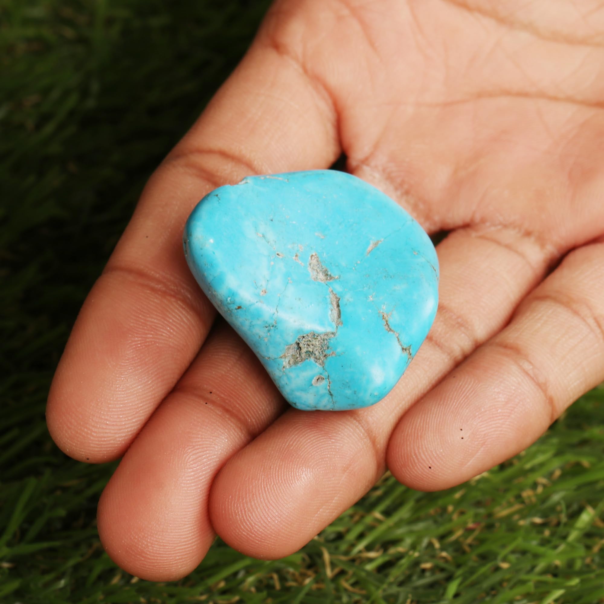 REAL-GEMS Gemstones For Jewelry Making 17.00 Carat Natural Arizona Blue Turquoise Crystals Stones for Jewelry Making