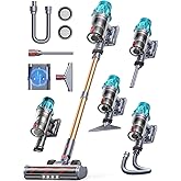 Cordless Vacuum Cleaner 650W/55Kpa, Stick Vacuum Cleaners 70 Mins Max Runtime with Charging Dock, Self-Standing Handheld Vacuum with Touch Display, 6-in-1 Vacuum Cleaner for Carpet/Hard Floor/Pet Hair