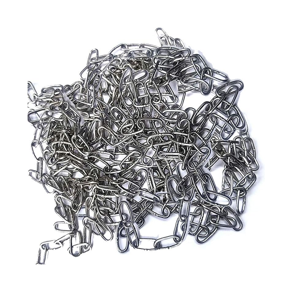 KAIISSA Stainless Steel Chain Strong, Heavy Duty Welded Chain Links for Hanging Fences, Walking with the Dog Chain, Swivel Chain, Drying the Laundry Chain, Maximum Load 10 kg, 1.2 mm - 16 m, HD0134