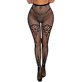 Inquekets Fishnet Stockings Sexy Black Fish Net Stockings One Size Fit All Halloween Fishnet Tights Patterned
