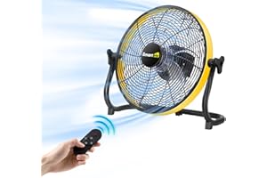 Smartele FF16C Battery Operated Fan with Remote Timer,Battery Powered Fan,Fast Charging Portable Rechargeable Floor Fan,Cordless Outdoor Fan,Ideal For Garage, Barn,Gym,Patio,Camp,16 inch