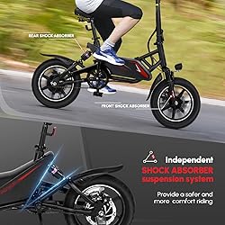 LEADZM Electric Bike for Adults,14" Folding