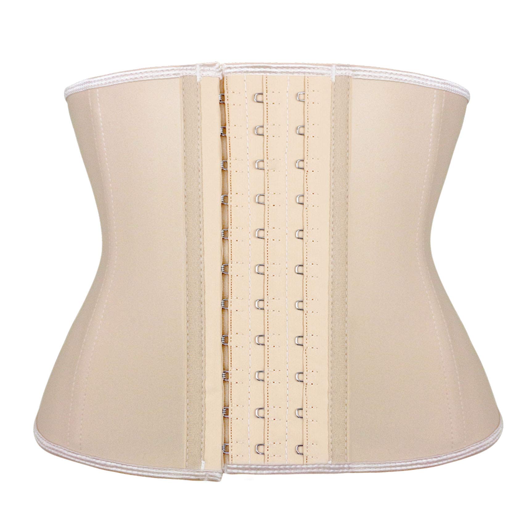 Photo 1 of Atbuty Short Torso Waist Trainers Cincher Corset Underbust Body Shaper Latex Sport Girdle (Beige (9'' Short Torso, 9 Steel Bones), 2XS)