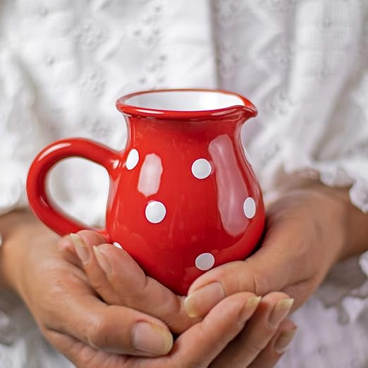 Ciudad a Cottage rojo y blanco lunares hecha a mano pintada ...