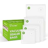 Vixino Vacuum Sealer Bags, 40 Reusable Vacuum Sealer Bags for Food, BPA-Free, Meal Prep and Sous Vide Cooking,Works for Handheld Sealer and Vac Sealer Machine with External Vacuum Systems