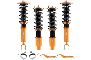 maXpeedingrods Coilovers for Honda Accord 1990-1997, for Acura CL 1997-1999, Height Adjustable Coilovers Suspension Kit Spring Shock Absorber, Complete Assemblies Lowering Kit Amortiguadores Gold