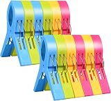 URAQT Beach Towel Clips 12 Pcs Large Cloth Pegs for Sunbeds Pool Chairs