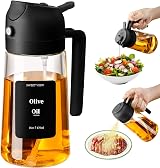 Sweet View 2-in-1 Oil Sprayer and Dispenser 470 ml Black Glass Bottle