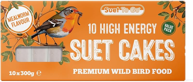 Suet To Go Mealworm Suet Block Wild Bird Treat 300 g Pack of 10