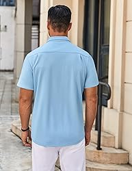 COOFANDY Mens Dress Shirts Short Sleeve Regular Fit