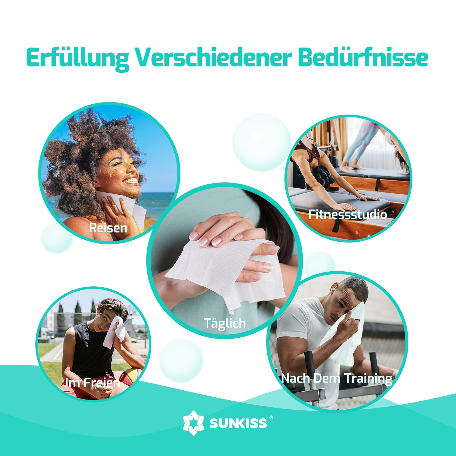 SUNKISS Trustplus Feuchttücher für Erwachsene, Extra Dick 20x30 cm Körperreinigungstücher mit Aloe für ältere Inkontinenz & Reinigung, 200 Stück (4 Packungen mit 50) 6