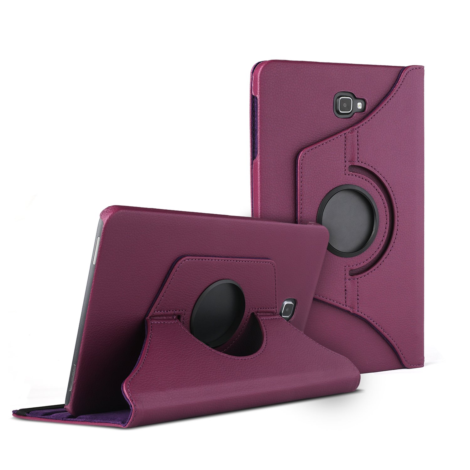 Samsung Galaxy Tab A 10.1 Case(NO S Pen) - Vivefox 360° Rotation Folding Cover with Auto Wake/Sleep Function, Stand Folio Case Cover for Galaxy Tab A 10.1 Inch SM-T580/T585/T587 Tablet (Purple)